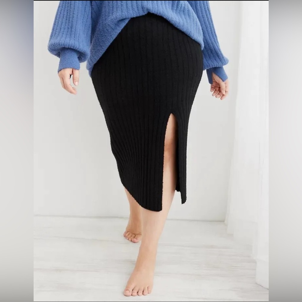 Aerie Ribbed Midi Sweater Skirt